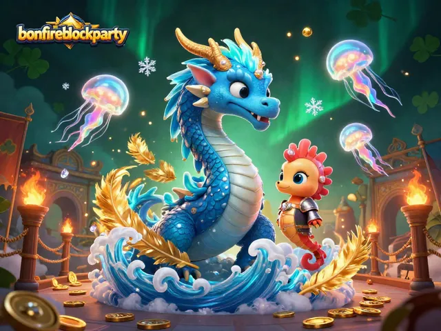 Engage in thrilling gambling action at bonfireblockparty with vibrant dragon and seahorse characters